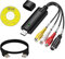 Convertisseur VHS vers numérique, Convertisseur Vidéo et Audio USB 2.0, Adaptateur Capture Vidéo, Convertisseur VHS vers Numérique pour VCR, DVD, Caméscopes, Compatible Windows 11/10/8/7/XP et Mac