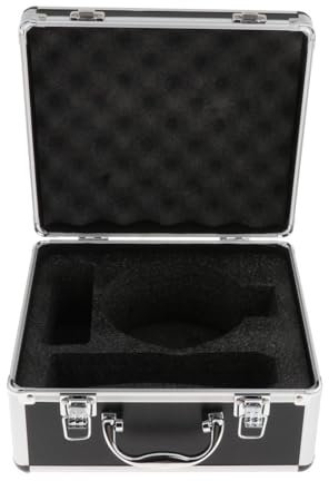 Valise portable en aluminium avec poignée pour micro - Boîte de rangement professionnelle - 23,5 x 26 x 13 cm