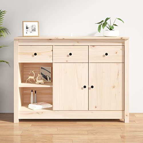 MOBCANT Sideboard, Küchenbuffet Kleiderschrank Aufbewahrungsschrank Barschrank Geeignet für Küche Korridor Schlafzimmer Foyer 100x35x74 cm Massivholz Kiefer