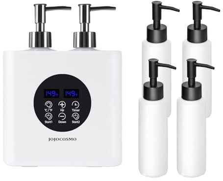 Double Base Massage Oil Warmer, Professional Lotion Warmer Cream Warmer with 4Bottles Automatic Heated Body Bottle Cream Dispensers Heater for Salon,Barber Shop,Home