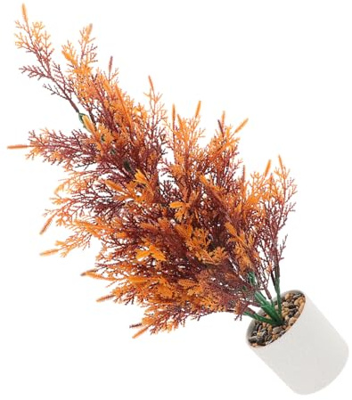 Ciieeo Simulated Small Pine Plants Artificial Faux Stems for Christmas Decorations Outdoor Garden Thanksgiving Festive Arrangement