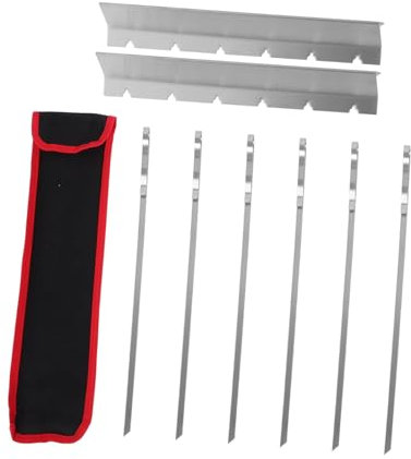 Milisten Brochetas Para Barbacoa De Acero Inoxidable Pinchos Metálicos Para Kebabs Herramientas Para Parrilla Para Asar Al Aire Carne y Verduras