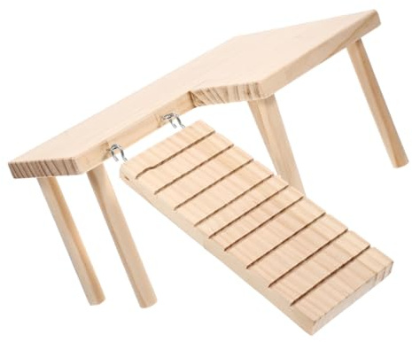 POPETPOP Plateforme De Jeu pour Hamster en Bois Naturel, Échelle D'intérieur Grosse Taille, Accessoire pour Cage, Jouet Éducatif pour Petits Animaux, Adaptées Aux Hamsters Et Cobayes
