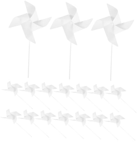 WHAMVOX Kit De Moulins à Vent en Papier Blanc Vierge pour Garçon Et Filles, 30 Pièces, Kit De Peinture DIY pour Activités D'été, Décoration De Jardin, Loisirs Créatifs Et Jeux en Extérieur