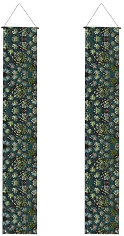 Muchas suculentas pancartas de porche impresas, pancartas decorativas colgantes, adecuadas para decoraciones de fiestas en interiores y exteriores.