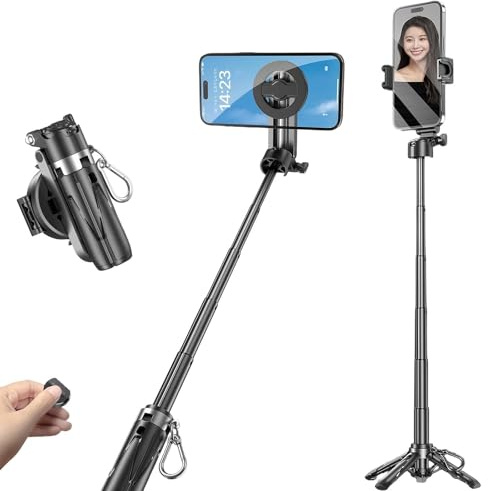 Perche Selfie avec Télécommande BT, Rotation 360°, pour iPhone/Android/Vlog