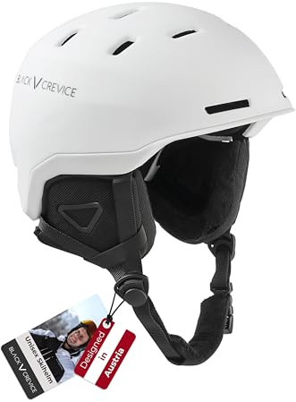 BLACK CREVICE Damen & Herren Skihelm Wengen I Double-Inmould-Technologie | sehr leicht und extrem stabil I Stufenlose Größenanpassung