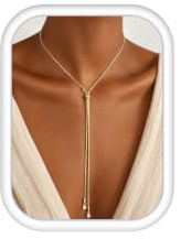 Dochais Halsband Kvinnor Lång Y-Halskedja Lager Halsband Silver Guld Hypoallergeniska Halsbandskedjor Delikat Smycken Kvinnor Kedjor Modetillbehör