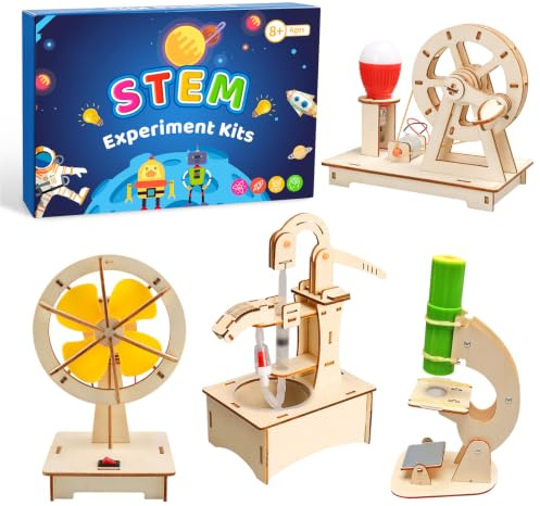 Experiments Kit de construction scientifique en bois pour enfants Électronique Kit de construction DIY STEM
