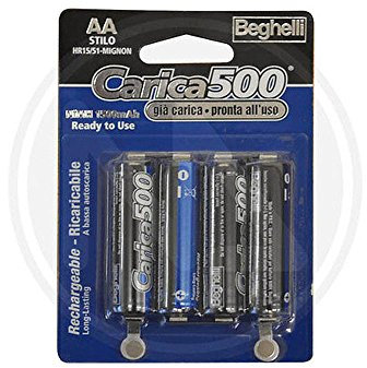 batteria BATTERIE RICARICABILI MINISTILO AAA- 1,2 VOLT- BEGHELLICARICA 500