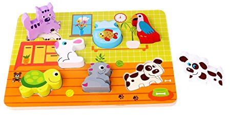 Andreu Toys 921 TKC480 EA Wooden Chunky Puzzle Pets, Multi-Colored, 29.5 x 21 x 1.7 cm