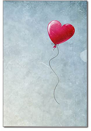 banjado Glas Magnettafel (50 x 75cm) - Magnetwand Glas - Magnetpinnwand als Memoboard - Pinnwand Magnettafel Küche, Büro, Kinderzimmer - Herzballon