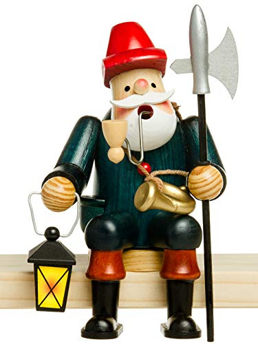 SIKORA RM-A-Kantenhocker Holz Räuchermännchen H:16,5 cm - Verschiedene Motive, Farbe/Modell:A02 Kantenhocker Blau - Nachtwächter, Höhe in cm:Höhe ca. 16.5 cm