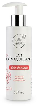 LAIT DÉMAQUILLANT BIO VISAGE - BELLE&BIO - Nettoyant, Hydratant, Sans rinçage - Toutes Peaux - Certifié Ecocert - 200 ml
