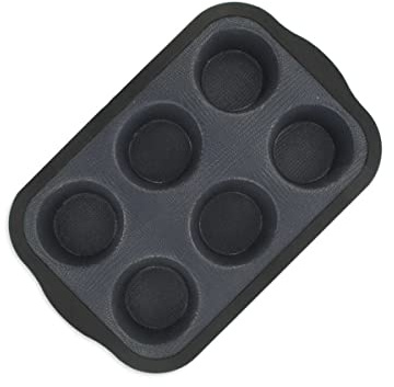 Zenker 685534 Muffinform Silikon Glasfaser Cupcake Backform Muffin Backform Silikon Fiberglas Nylon Grau 28.3 x 18.3 x 3 cm