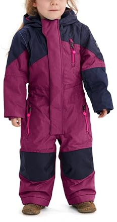 Killtec overall för barn Kesley Mini – skidoverall med huva – 10 000 mm vattenpelare – skiddräkt för pojkar och flickor, plommon, 122/128