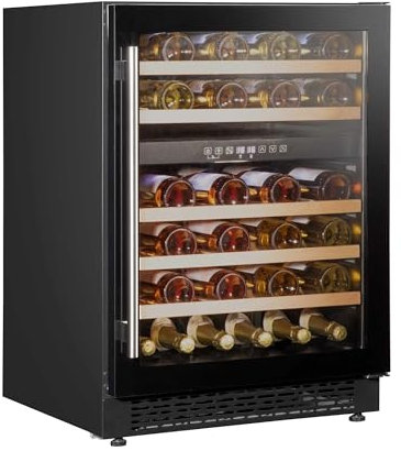 Baridi 46 Bottle Dual Zone Wine Cellar Fridge with Digital Touch Screen Controls, Under Counter Cabinet Cooler, Black - DH79