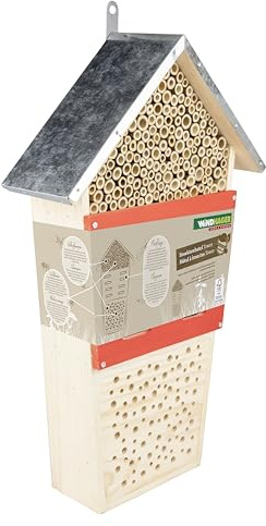 Windhager Insekthotell Tower - bikupehotell, hus för bin, boendehjälp - insekthus av trä för bin, nyckelpigor och fjärilar - bikupehotell att hänga upp