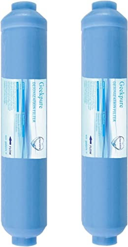Geekpure 10 pulgadas en línea de desionización DI cartucho de filtro de agua de reemplazo TDS hasta 0 para el sistema de ósmosis inversa -1/4 -Pack de 2
