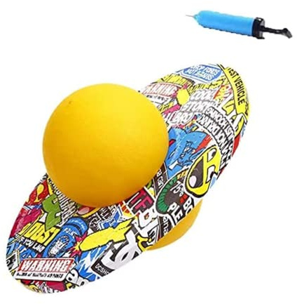 XGOPTS Bouncing Hopper Kinder Balance Gymnastikball Kinder Hüpfbälle mit Luftpumpe Pogo Ball Gemalt Springball Fitness Verdickt Sportball Faltbar Multi Trainingball Outdoor Wettbewerb