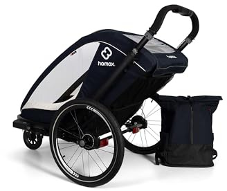 Hamax Breeze Fahrradanhänger für Kinder, Marineblau/Cremefarben, 1 Stück