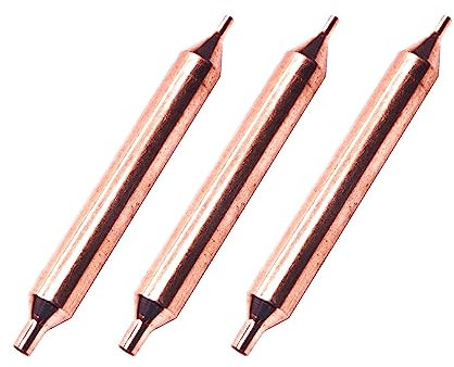 Mairuker Lot de 3 filtres en cuivre pour réfrigérateur, 19 mm x 130 mm pour réfrigérateur, séchoir à filtre en cuivre avec trou de diamètre intérieur de 3 mm et 6 mm