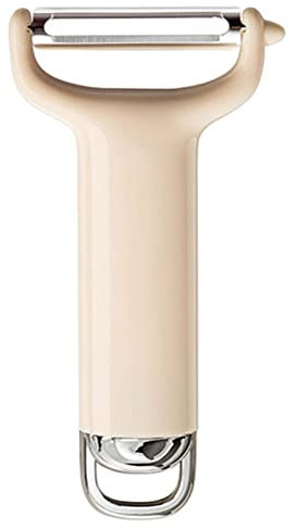 Jildouf Pelador, pelador de acero satinado 402, pelador universal, pelador multifuncional en forma de Y con mango colgante, pelador resistente para frutas, zanahorias, calabazas