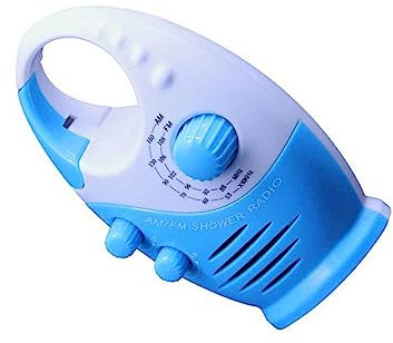 lmoikesz Shower Radio Powered Volume Adjustable Bathroom Radios, Blue