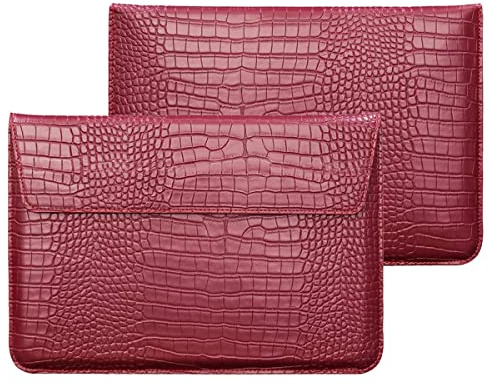 LCMOCICO Custodia in pelle PU a grana di coccodrillo per laptop MacBook Air 15 pollici 2023 M2 A2941 borsa per notebook per Mac Pro 16 M2/M1 Pro/Max A2780 A2485 A2141 2019-2023, Pro 15 2012-2019,