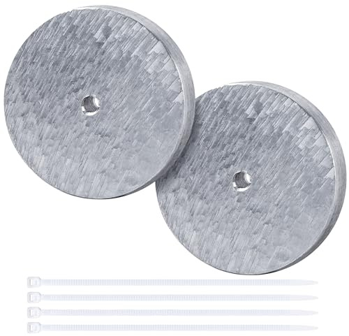 2 Pack Zinc Anode Plate- Zinc Anode Weight- Anti Electrolysis Sacrificial Anode with 4 Plastic Ties for Salt System Swimming Pools Against Corrosion and Electrolysis