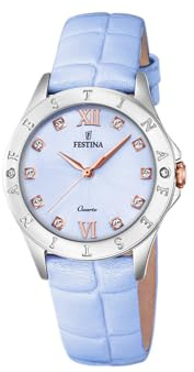 Festina Reloj Mujer Analógico de Cuero - Movimiento de Cuarzo - Reloj Mujer Elegante - Estilo Vintage - Resistente al Agua 5 ATM - F16929 - Caja de Acero Inoxidable - Special Prices