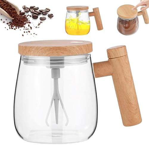 DAZZTIME Tazza autoagitante, tazza di caffè, 400 ml, tazza di miscelazione automatica, tazza di miscelazione magnetica, con coperchio, per caffè, latte e cioccolato caldo