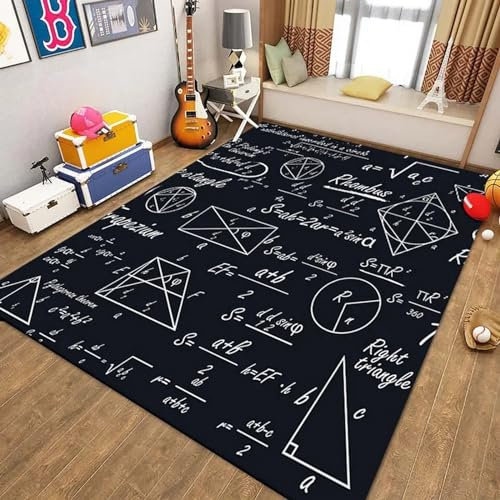 Coperta Stampata In 3D Educazione Alle Formule Matematiche Scientifiche Tappeto Per Area Giochi Per Bambini Tappetino Per Gattonare Tappeto Grande Per La Casa 100 X 200 Cm - Poliestere - Soft -5L9P1K8
