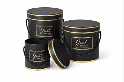 Floralcraft® 3-Pcs Black Prelude Hat Box for gifting, home décor, or storing cherished items