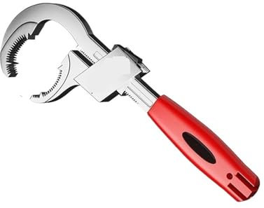BADIKA Adjustable Wrench Multi-Functional Sink Wrench Universal Large Open Faucet Bathroom Special Household Water Pipe Installation Tools(Red (Red Box))