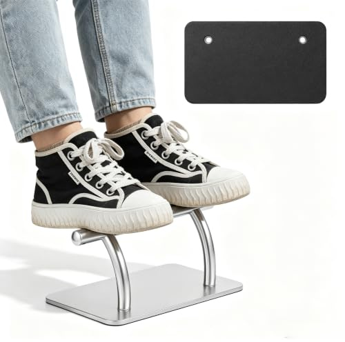 Reposapiés de acero inoxidable 30 x 19 x 18 cm, reposapiés profesional móvil con material grueso, reposapiés de alta estabilidad pequeña superficie ligera de peso pedal de pie para peluquería
