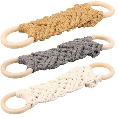 Fegtrtyoa Portasciugamani Ad Boho, 3 Pezzi Porta Strofinacci all'Uncinetto Fatti A Mano per Cucina e Bagno, Cucina Boho Decorativa