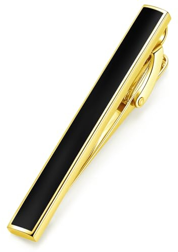 HONEY BEAR 1.97/2.12/2.36 Hochwertig Herren Krawattennadel Krawattenklammer Tie Clip,Marine Blau,5cm/5.4cm/6cm (Schwarz mit Gold 2.12)