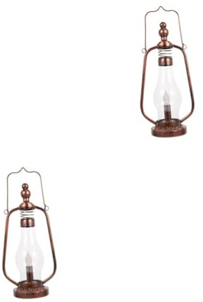 MAGICLULU 2 Piezas Luz simulada montada en la Pared de Linterna de petróleo linternas de petróleo Retro lámpara de Aceite de la Vendimia Ornamento de la lámpara de la Vendimia Planchar