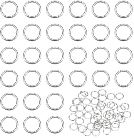 PH PandaHall 50 st 925 sterling silver stängda hoppringar, 4 mm O-ringar lödd hopp ring 26 mätare rund kedjepostring smyckesanslutning för gör-det-själv-örhängen armband halsband nyckelring, platina