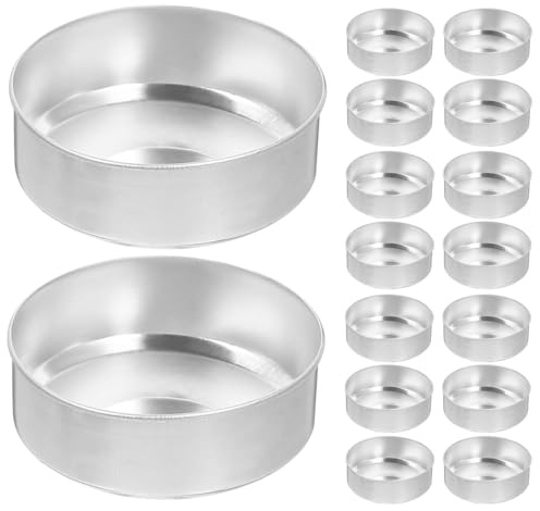 Gatuida 200pcs Aluminum Tea Light Tins, Silver Empty Tealight Cases for DIY Scented Wax, Heat-Resistant Metal Containers for Votive Making, Party Favors & Small Craft Storage, 38mm x 15mm