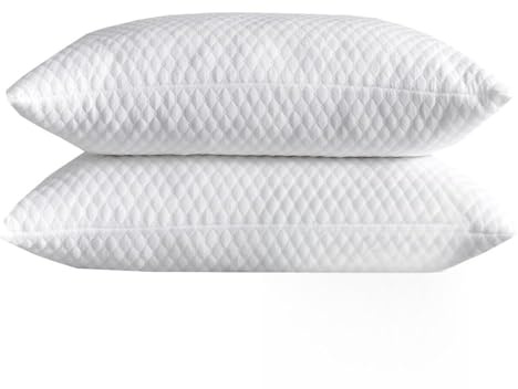 NTCOCO Shredded Memory Foam Bed Pillows for Sleeping Queen Size Set of 2,with Washable Removable Hypoallergenic Sleep Pillow for Back and Side Sleeper