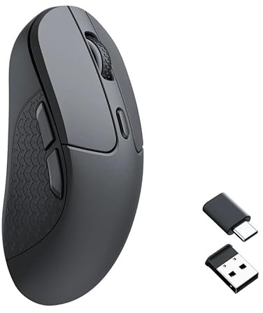 Keychron M3-A71 1K trådlös mus med PixArt 3311-sensor – 2,4 GHz/Bluetooth/USB-anslutning, ergonomisk, DPI 12 000, 95h batteri, kompatibel med Windows/Mac/Linux – svart