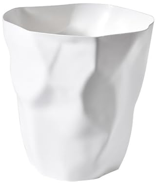 BSTCAR Kleine Mülleimer Kunststoff Unregelmäßige Moderne Papierkorb Müll Behälter für Zimmer Büro Küche 27x26x16cm (Weiß)
