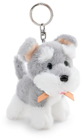 Schlüsselanhänger Schnauzer 10cm - grau - Treuer-Plüschbegleiter für Rucksack oder Tasche, Schlüsselhalter für Klein und Groß | 63403