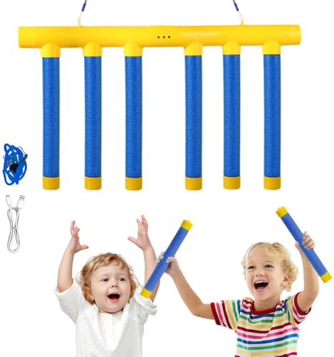 comepew Reaktionstraining Spielzeug, 2026 Neu Fallende Stöcke Spiel, Catching Sticks Game Reflex mit 3 Einstellbare Geschwindigkeiten Challenge Spiel Reflective Drop Stick Challenge Game Set (Gelb)