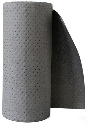 Oljeabsorberande dynor, 50 m industriella absorberande mattor spillkontrollark snabb absorption för oljevatten, håller golven rena, säkra i industriella arbetsytor (B 40 cm, 5 mm)