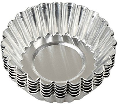 Moldes de acero inoxidable y plata para magdalenas, cupcakes, muffins, 20 unidades de HugeStore, aluminio, plata, 7 cm
