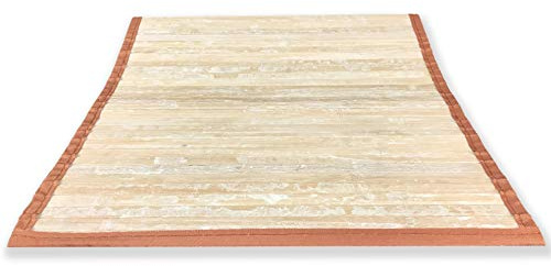 Tex family Alfombra de cocina de madera de bambú vintage de color beige – 50 x 75 cm