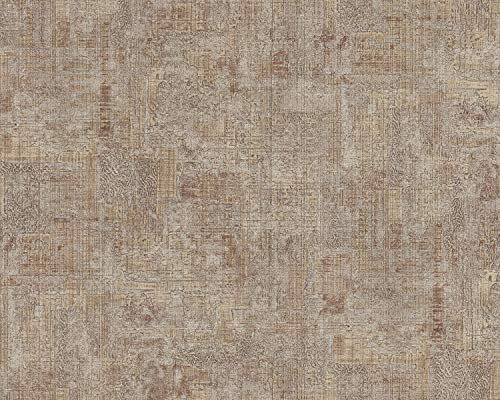Spachtel Putz Tapete EDEM 9093-16 heißgeprägte Vliestapete geprägt im Shabby Chic Stil glänzend beige braun silber 10,65 m2